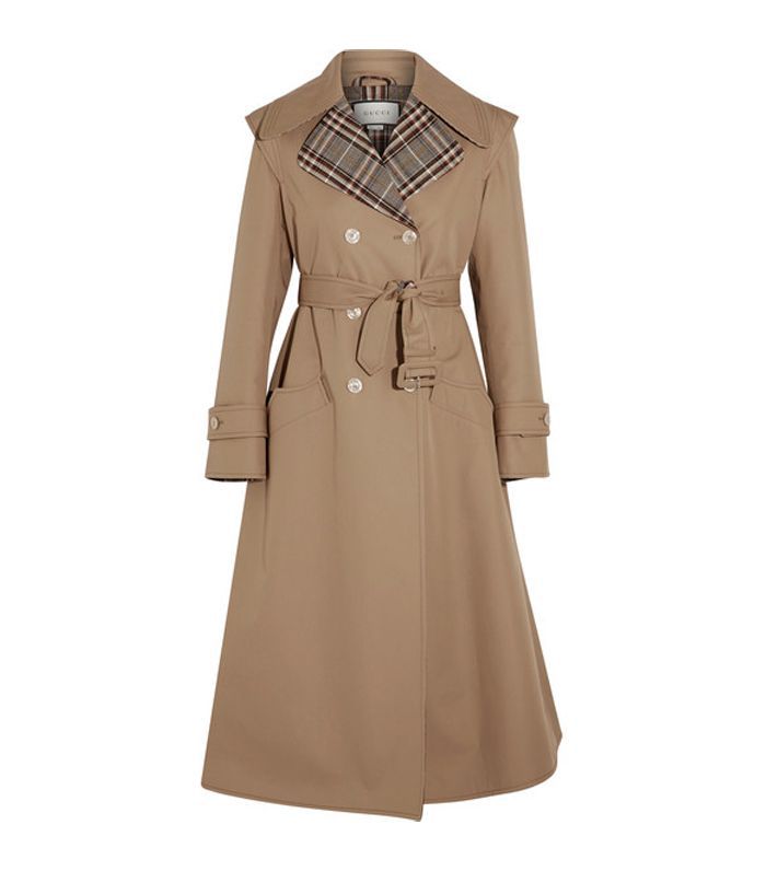 Appliquéd棉混纺华达呢风衣“class=