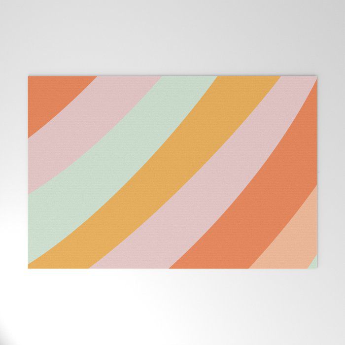 夏季冰糕粉彩条纹弯欢迎垫