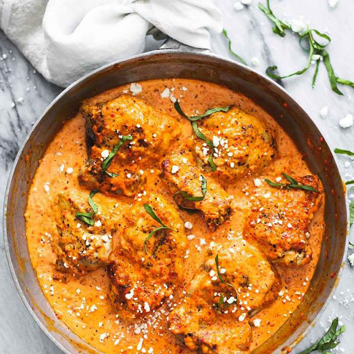 一泛地中海鸡烤红辣椒酱