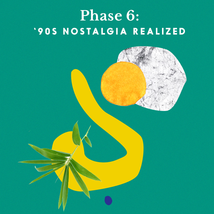 在绿色背景上彩色形状的图解”class=